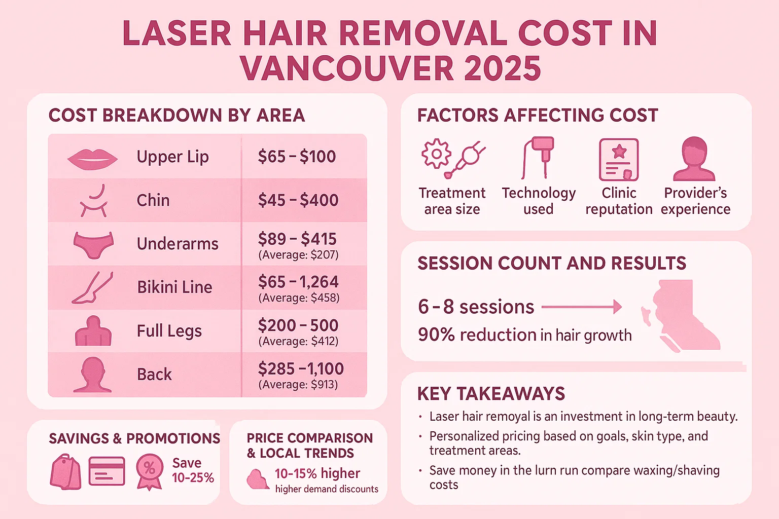 an infographic of Laser Hair Removal Cost