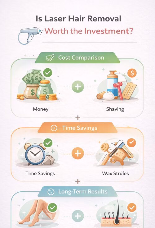 Laser hair removal investment comparison for cost, time savings, and long-term results