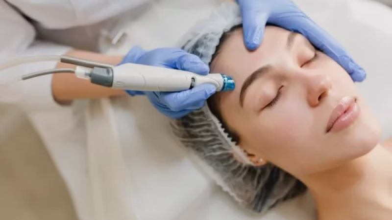 microneedling rf facial treatment in clinic for smoother skin
