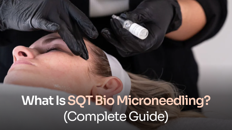 SQT bio microneedling treatment on forehead