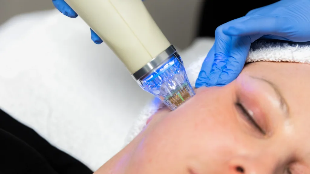 Secret RF treatment before and after skincare routine for maintaining healthy skin. 