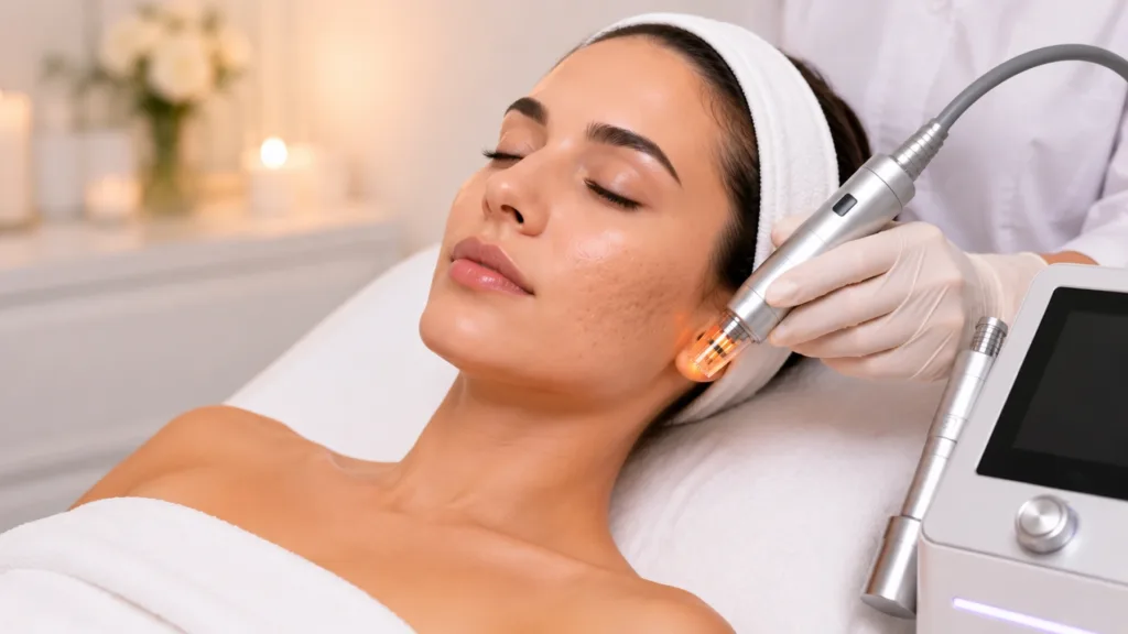 Skin texture improvements with secret rf vs infini.