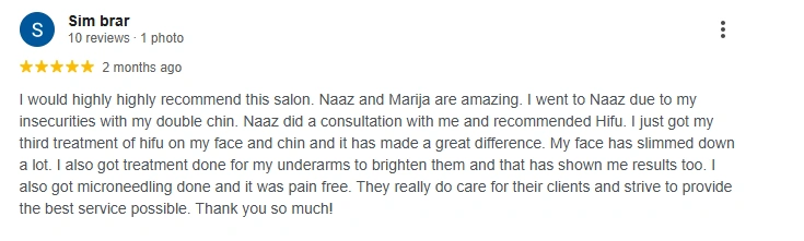 Client review for Nano Beauty Star as the best medi spa Vancouver.