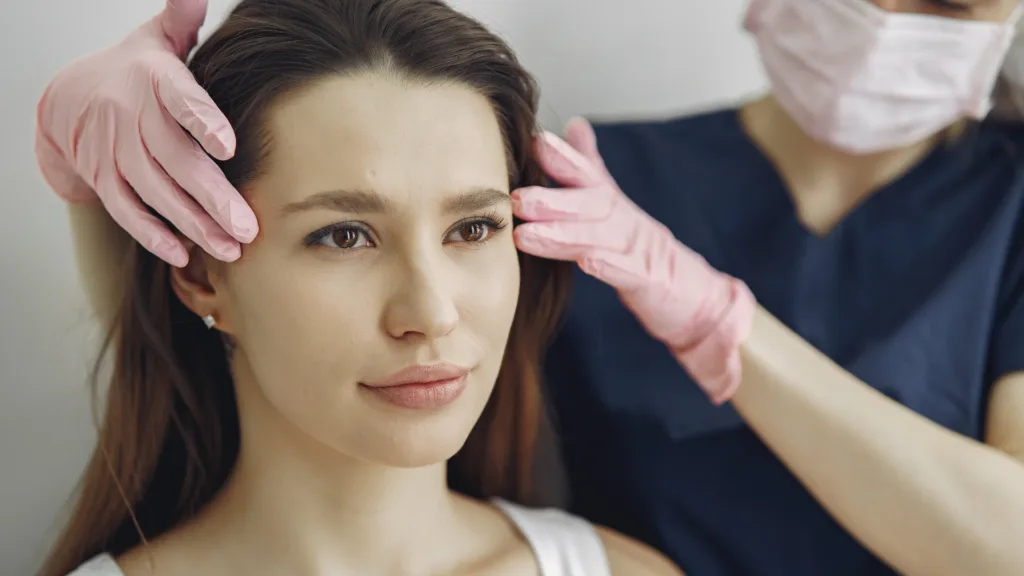 HIFU facial treatment for targeted skin tightening. 