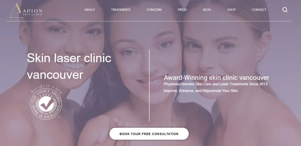 Arion Skin - best place for laser hair removal in Vancouver.