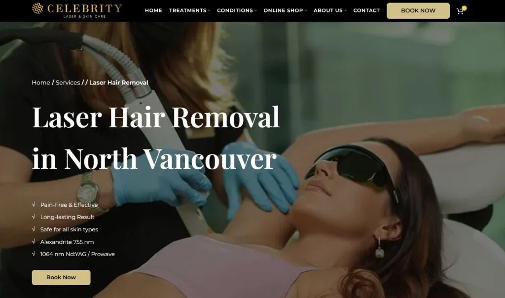 Celebrity Laser & Skincare - laser hair removal North Vancouver.