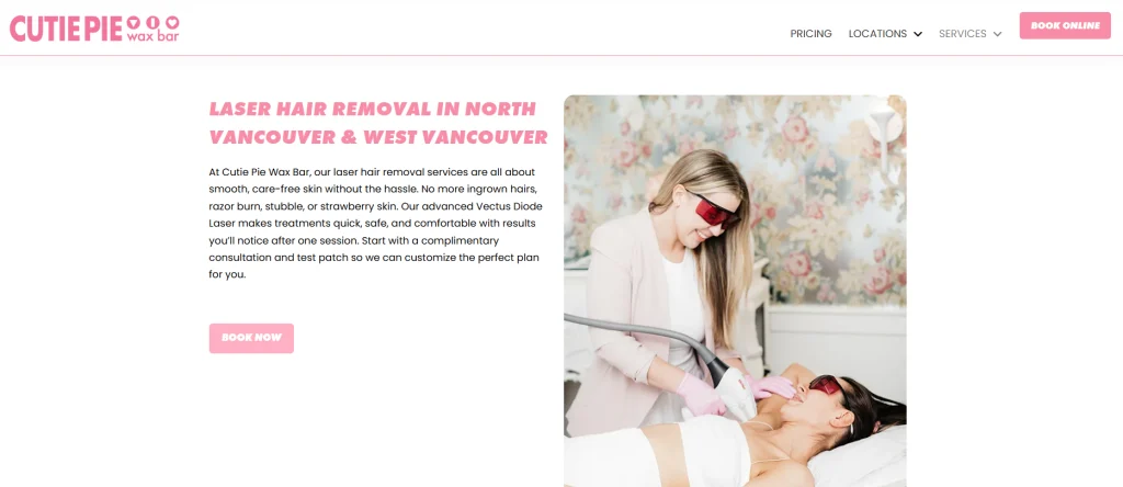 Cutie Pie Wax Bar - laser hair removal in West Vancouver.