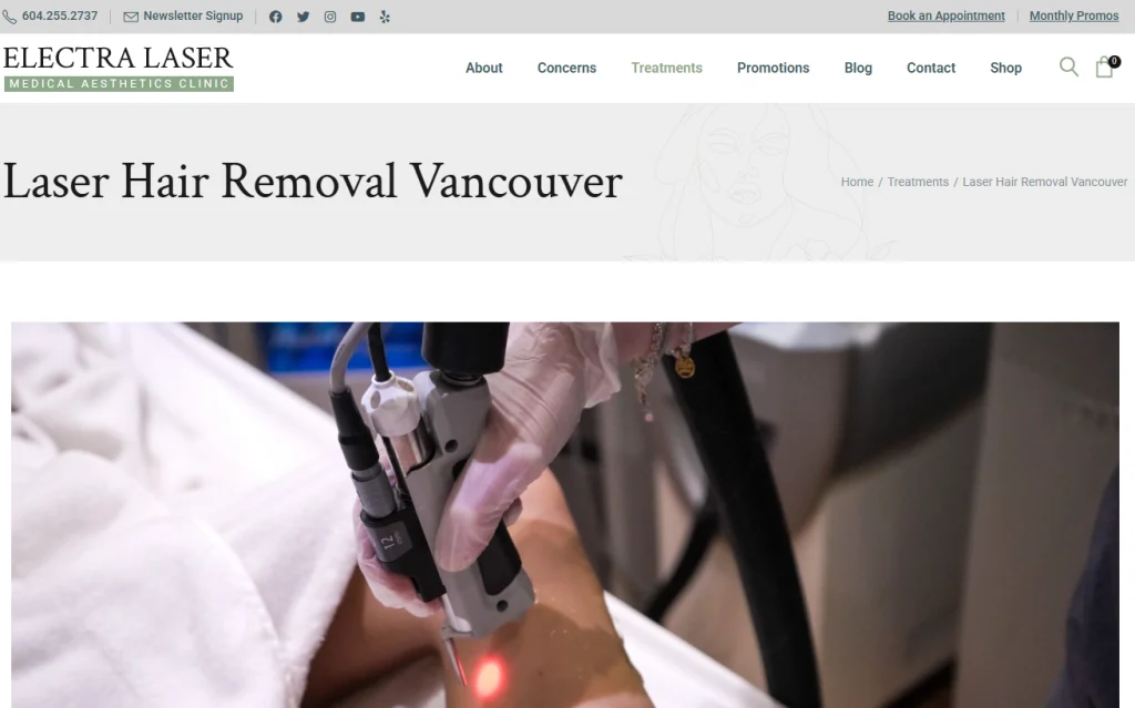 Electra Laser Hair Removal & Skin Rejuvenation Experts - laser hair removal Downtown Vancouver.
