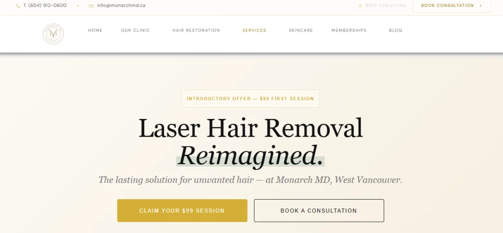 Monarch MD - laser hair removal West Vancouver.
