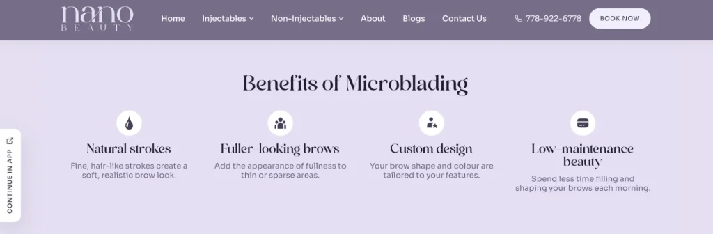 Nano Beauty Star - microblading on Vancouver Island.