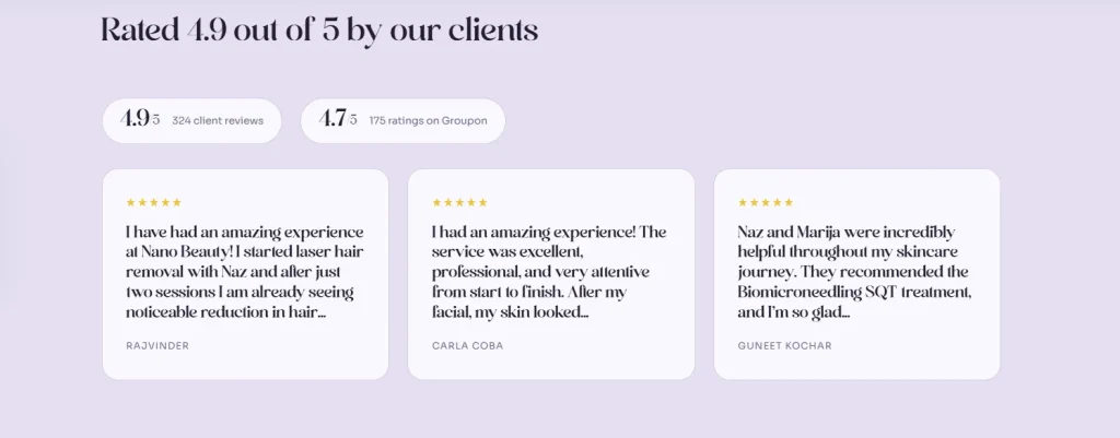 Nano Beauty Star ratings and reviews for microblading.