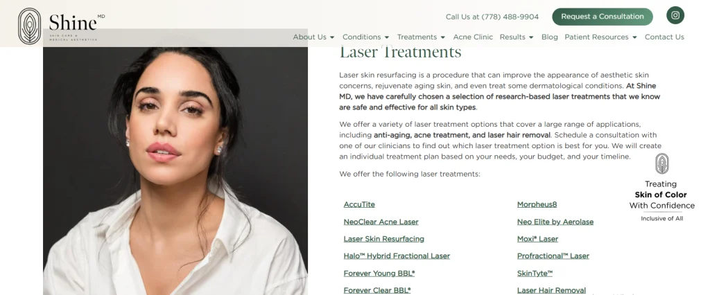 ShineMD - laser hair removal for dark skin Vancouver.