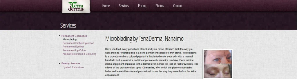 TerraDerma - microblading on Vancouver Island.