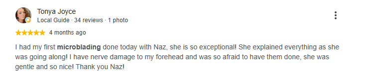 Tonya Joyce Google review for Nano Beauty Star.
